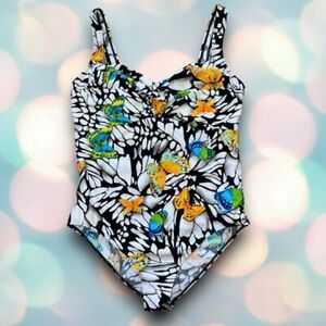 Roamans Plus Size Butterfly One Piece Swimsuit 18W